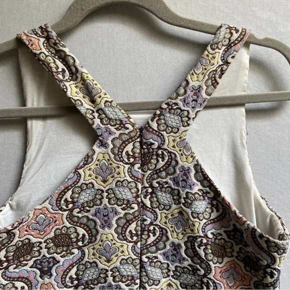 Zara paisley jacquard tapestry floral high neck mini dress Sz M - Picture 9 of 12